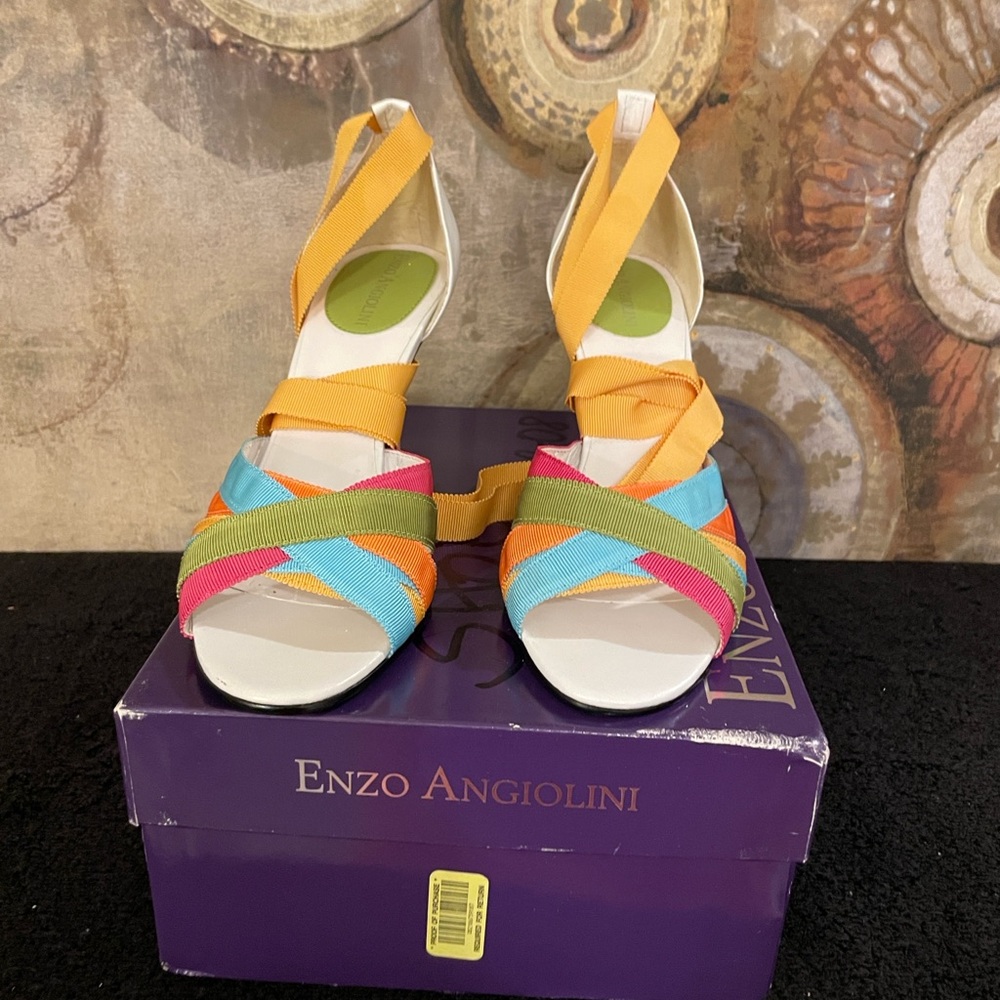 Enzo Angiolini Dark Pink Fabric Heels